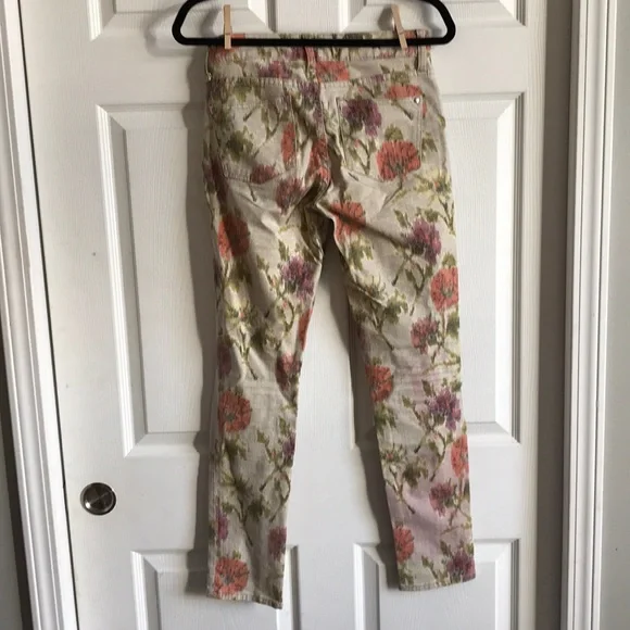 Pilcro Stet Tan Floral Skinny Jean /‎ SZ 26 - Picture 7 of 9